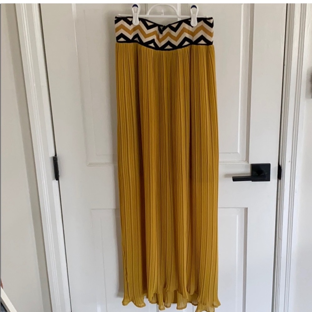 Anthropologie yellow maxi skirt